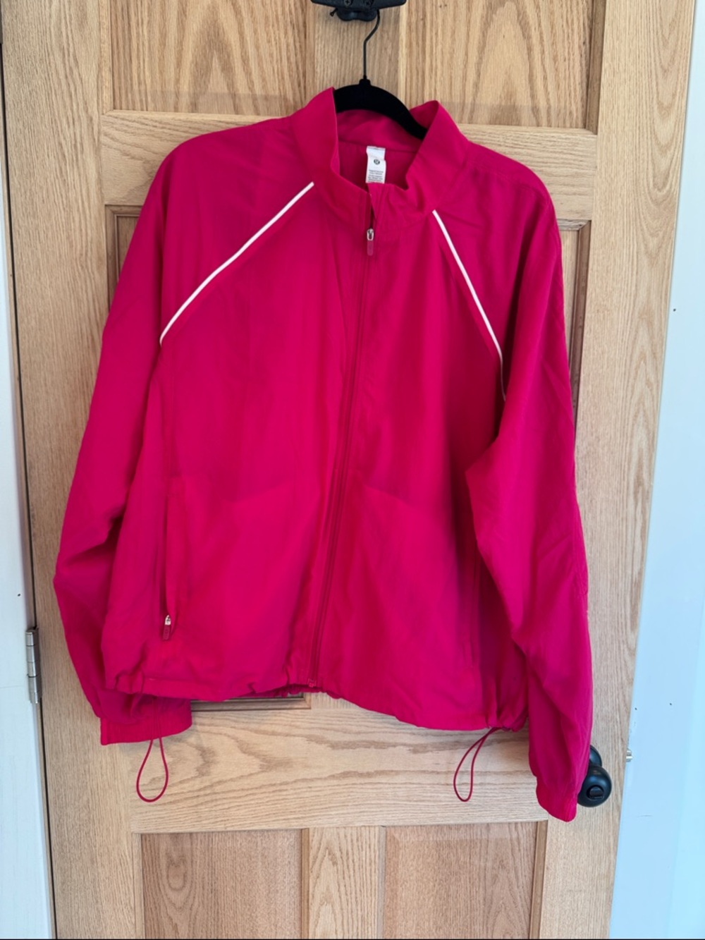 lululemon athletica Hot Pink Zip-Up Jacket with White accents Size 14